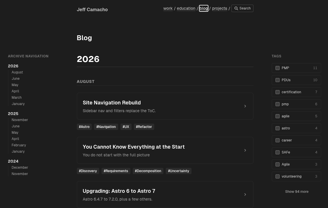 Blog tag filter